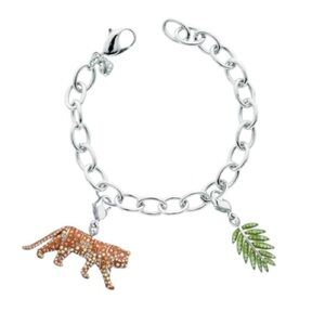 Swarovski Crystal Society Tiger Charm Bracelet rhodium-plated Limited 2010 NWT